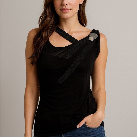 Save The Queen Tops - Save The Queen Asymmetrical Strap Top – NWT – Made in Italy